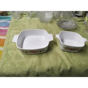 Vintage Corning Ware Casserole Dish Set - Floral Design